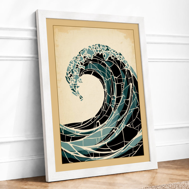 The Great Wave Japandi - Print, A3 - 42.0 x 29.7 cm, White