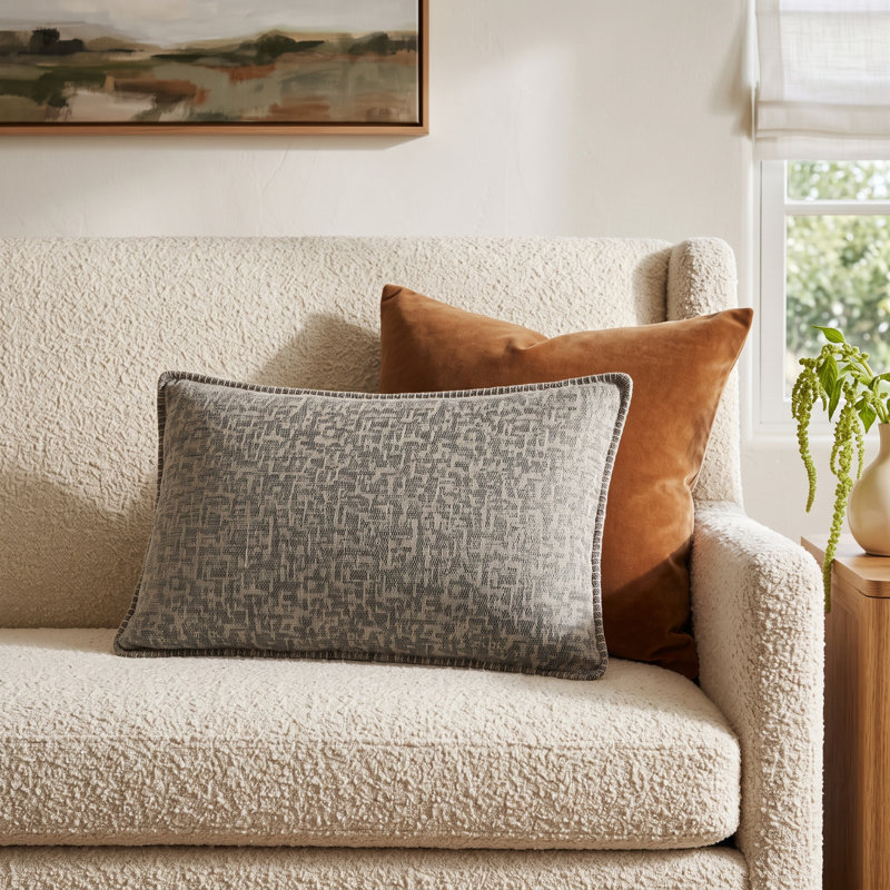 Peridot Linen Pillow Cover, Gray