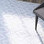 Tapis ivoire / bleu en coton tissé à la main et à plat Whorton-22810099