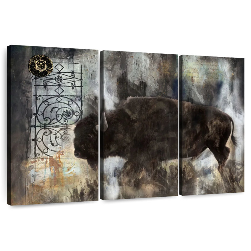 Brampt Wandering Buffalo, 24" H x 38" W