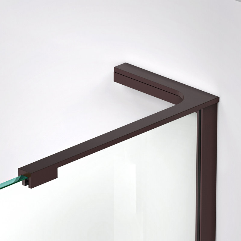 DreamLine Unidoor-X 55 - 55.5 inch W x 72 inch H Frameless Hinged Shower Door in Oil Rubbed Bronze - Right Wall Installation