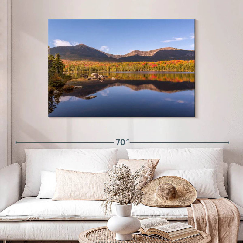 Alvord Millinocket, lac et montagnes, H 32 po x l 48 po