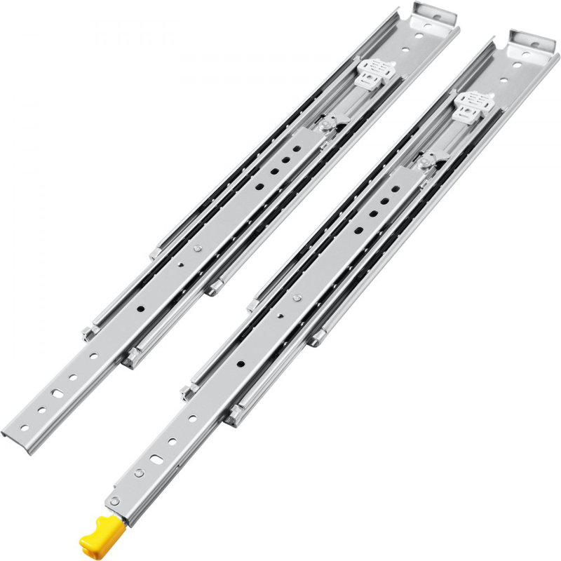 Heavy Duty Drawer Slides 40" Length, Locking Drawer Slides 500lbs Load Capacity Long Full Extension Drawer Slide 1 Pair Side Mount Ball Bearing Drawer Glides Push to Open Drawer Runners Rail