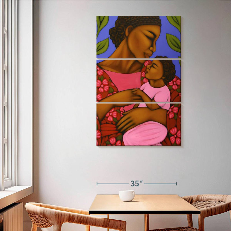 Mère et bébé africain, H 65 po x l 42 po