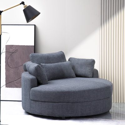 Danieal Upholstered Barrel Chair with Ottoman