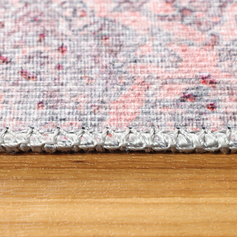 Boho Geometric Distressed Indoor Area Rug, Rectangle 5'x 7'5"