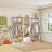 White Modular Walk in Closet Organizer System with 3 rods,7 shelves and 2 drawers