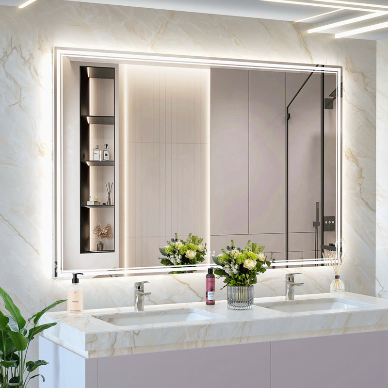 Miroir mural de salle de bain surdimensionné 60X40 pouces