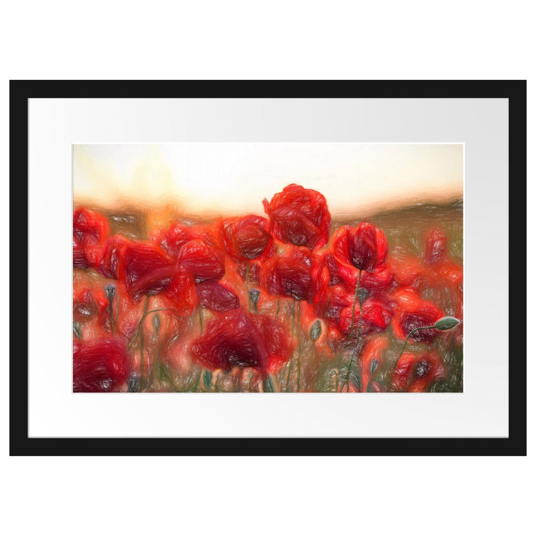 Gerahmtes Poster Feuriger Mohn