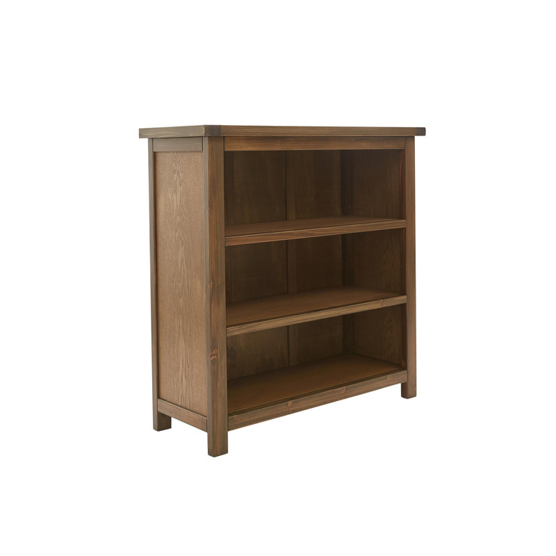 Arise-Sun Solid Wood Bookcase, (3 Shelves) 35.4" H x 35.2" W x 13.3" D, Stressed Natural/Waxed