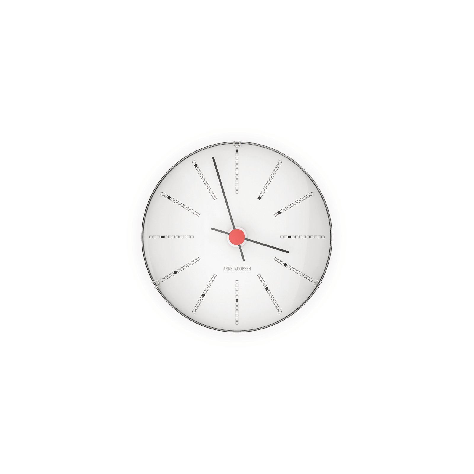 Bankers Metal Wall Clock, White/Black/Red, Extra Small
