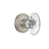 Classic Rosette with Oval Fluted Crystal Door Knob