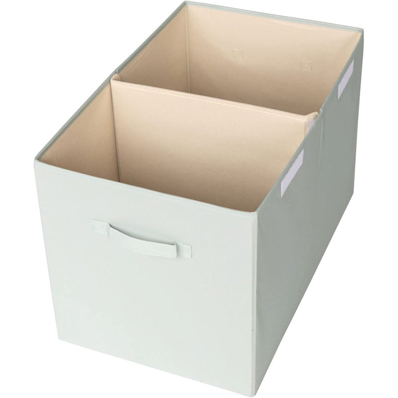 Green Recycled Fabric Folding Storage Chest with Lid and Handles