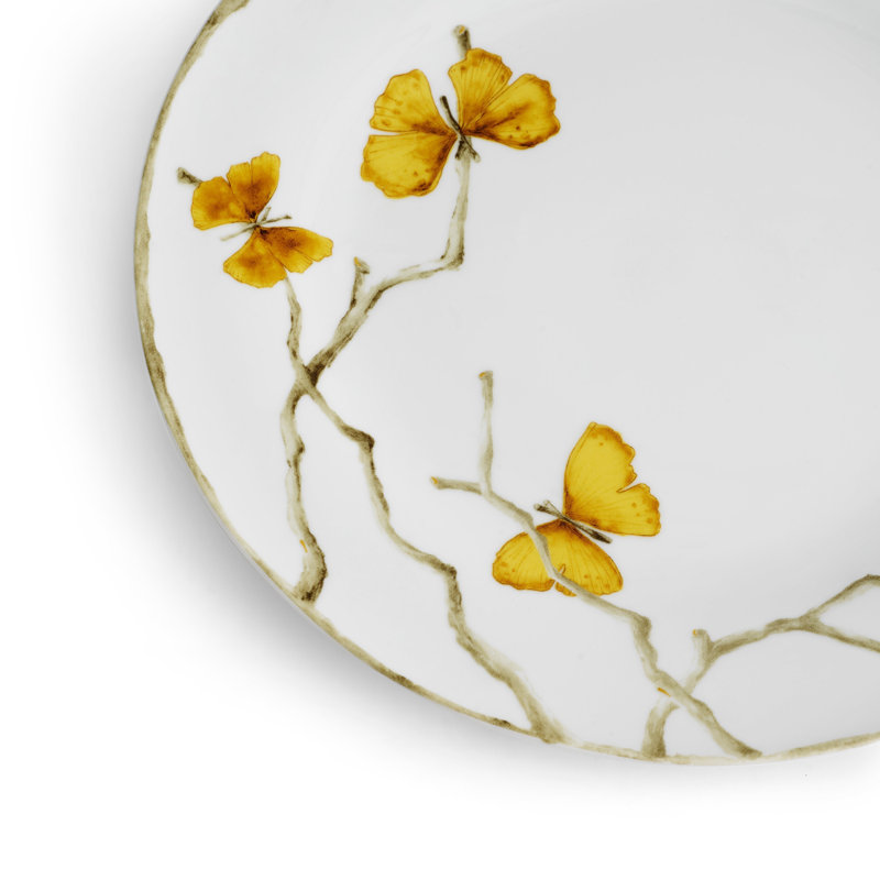 Butterfly Ginkgo Handmade Porcelain Dinner Plate