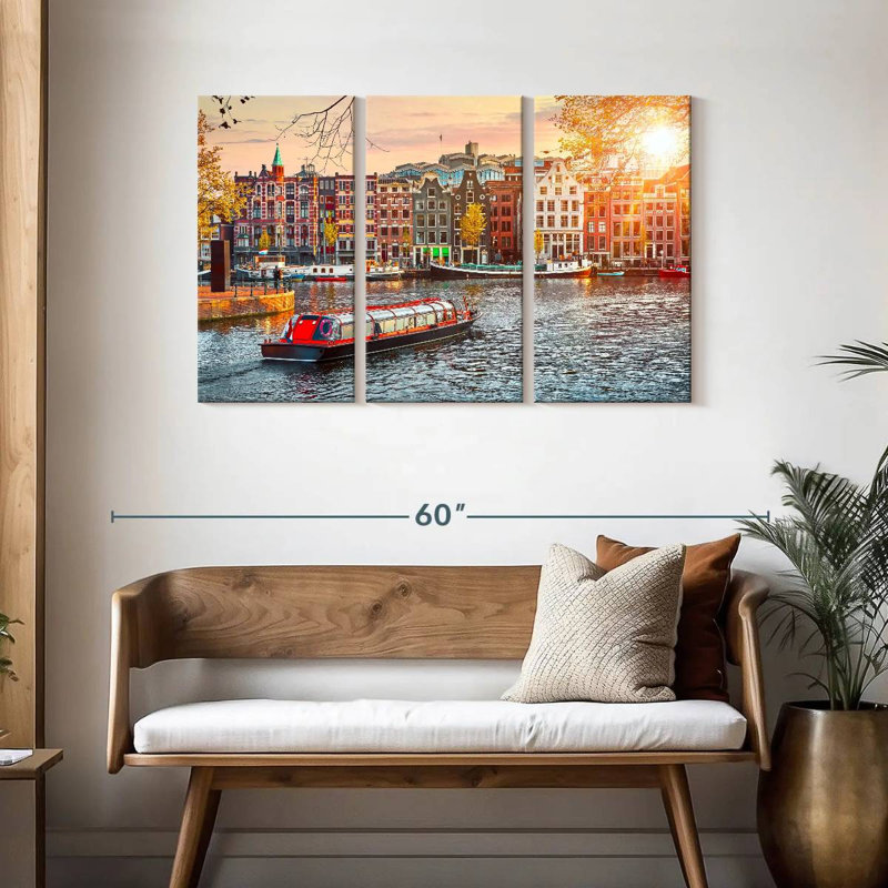 Croisière sur le canal Hannes Amstel, H 14 po x l 23 po