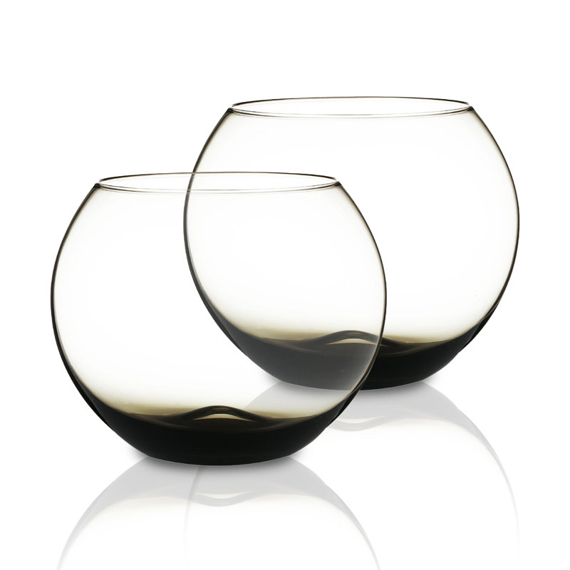 19oz. Handmade Drinking Glass Set, Smoke