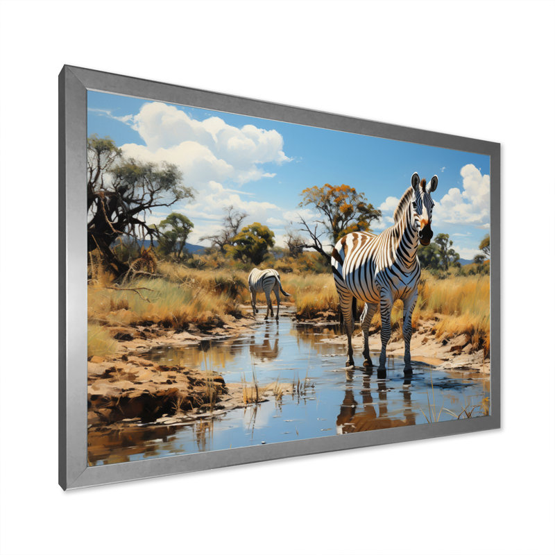 Zèbre impressionniste Equus This I, H 12 po x l 20 po x P 1 po, Argent