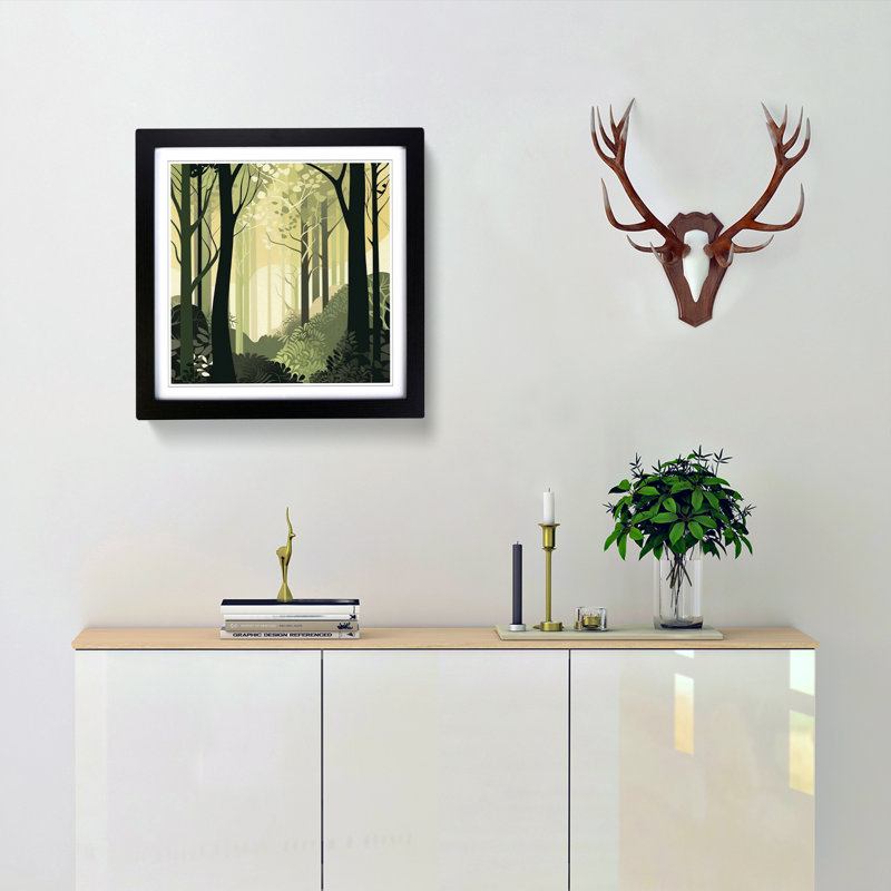 Single Picture Frame Print on Wood, Black