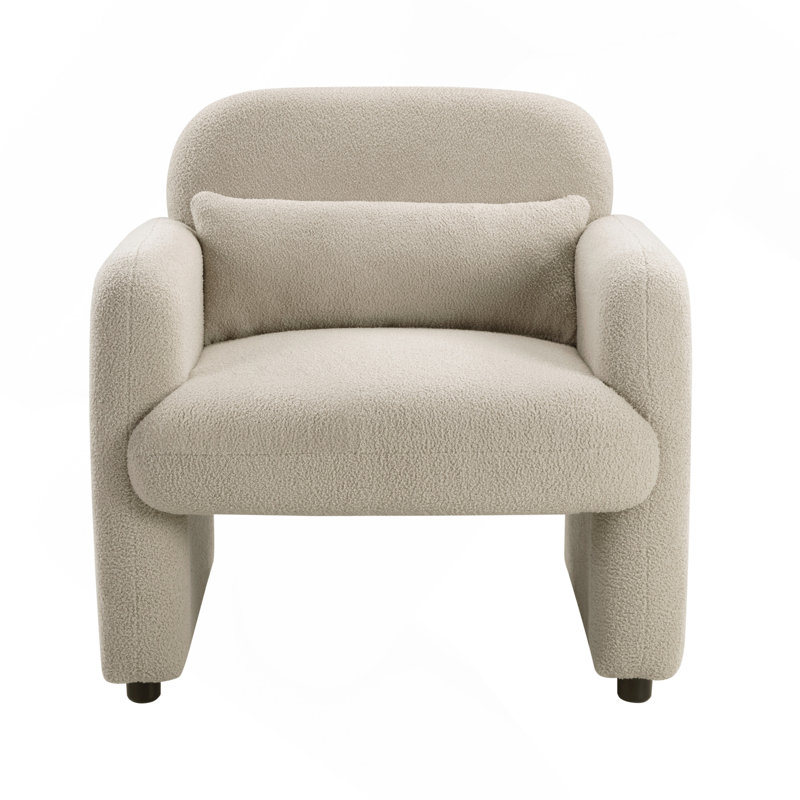 Fauteuil d'appoint 1 pièce Taupe Boucle, Gris