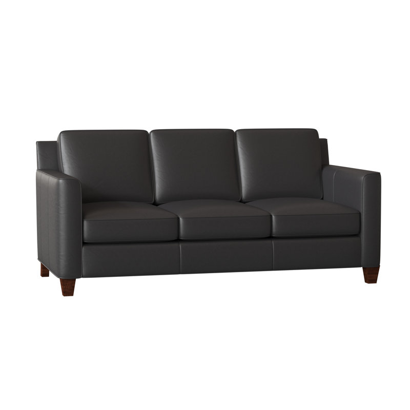 Yorba Leather Sofa, Outsider Raven Genuine Leather, Mahogany