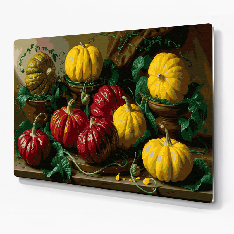 Art mural en métal brun légumes Ulluco, H 12 po x l 18 po