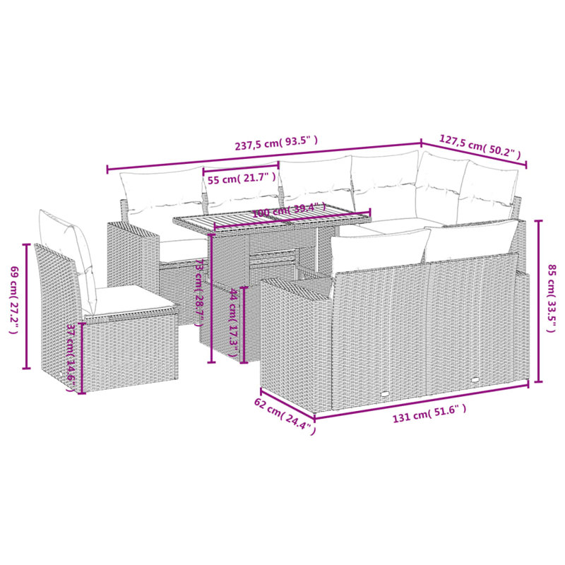 Vidaxl Garden Sofa Set