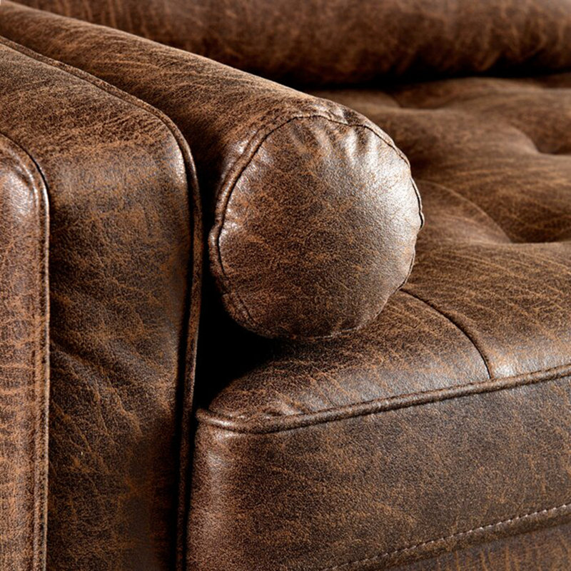 Mccaulley Upholstered 69.68'' Sofa, Suede Dark Brown