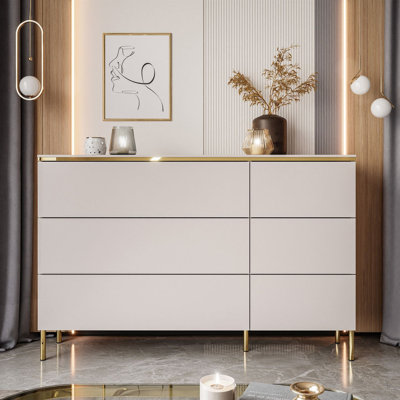 Aurora 138cm 6-Drawer Chest of Drawers