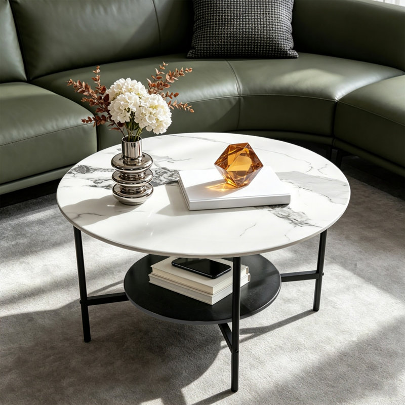 Voorhies Four Leg Coffee Table, Jade White