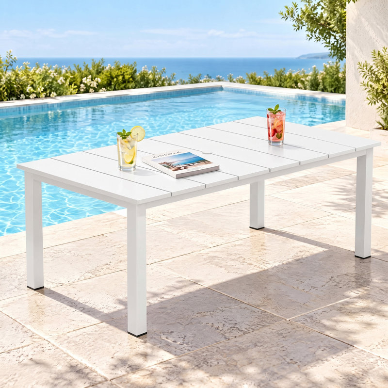 Table de salle à manger de patio, Blanc