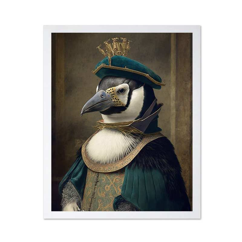 Pingouin aristocratique, Affiche, Encadrement blanc, H 16 po x l 20 po