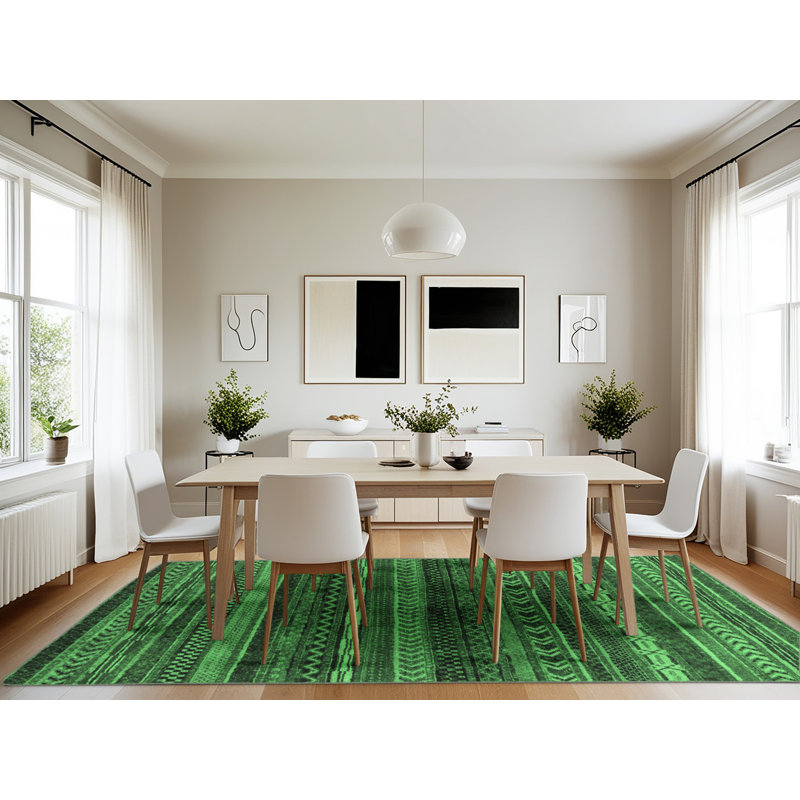 Washable Geometric Indoor Rug, Rectangle 7' x 10'