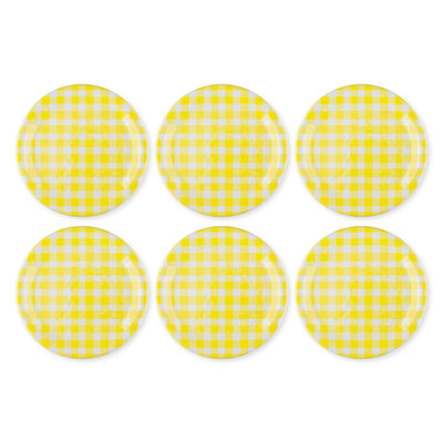 6-Piece Gingham 9" Melamine Plates.