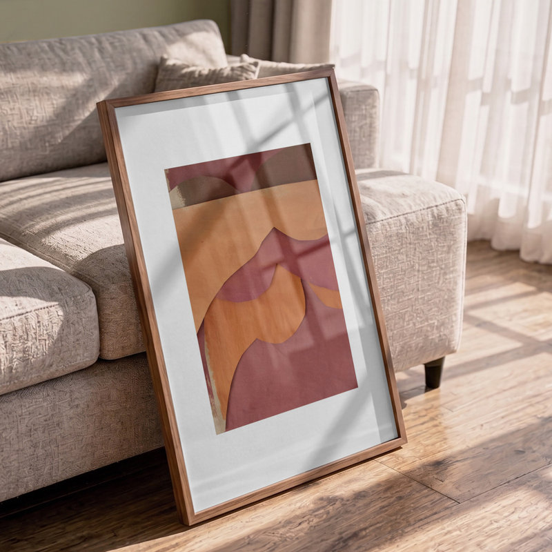 Earthy Abstract Curves by Cyrille Gulassa — Abstract Wall Art, 16 × 24, Framed Canvas, Gold
