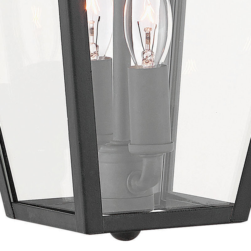 Lanterne murale d'extérieur à 3 ampoules H 20,5 po Lalla, Noir musée, Deux lumières, H 14 po x l 8 po x P 9 po