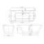 Baignoire de trempage autoportante 67 po. x 32 po.