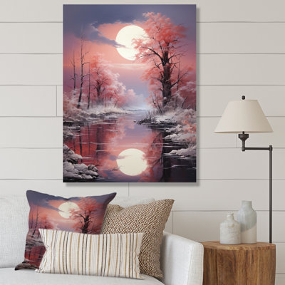 «White Fushia Winter Twilight II», reproduction sur toile encadrée
