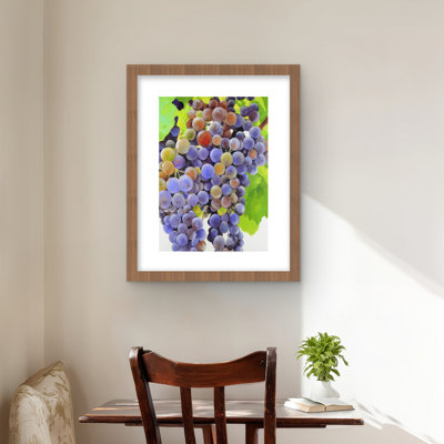 Bunch of Grapes - Green Kitchen Framed Matted Print Decor