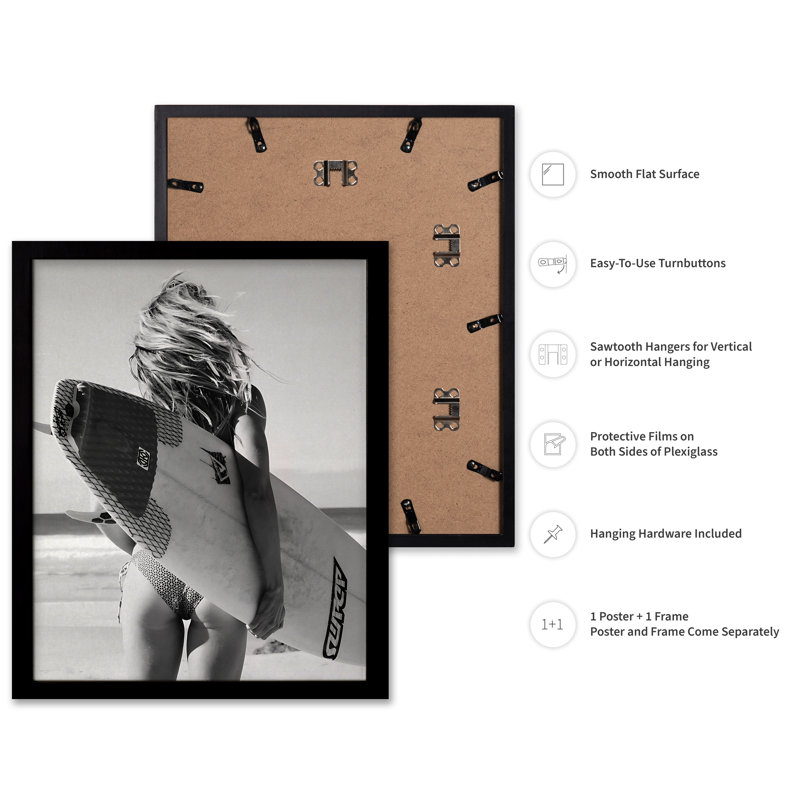 Surfer Girl No2, Black Framed, Poster, 24"H x 32"W
