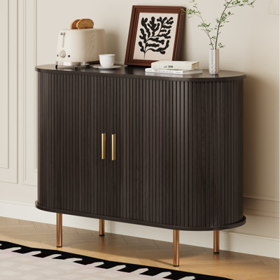 39'' Sideboard Storage Cabinet  with Sliding Tambour Doors & Adjustable Shelves
