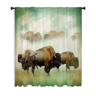 Buffalo Animal Sheer Curtain Single Panel