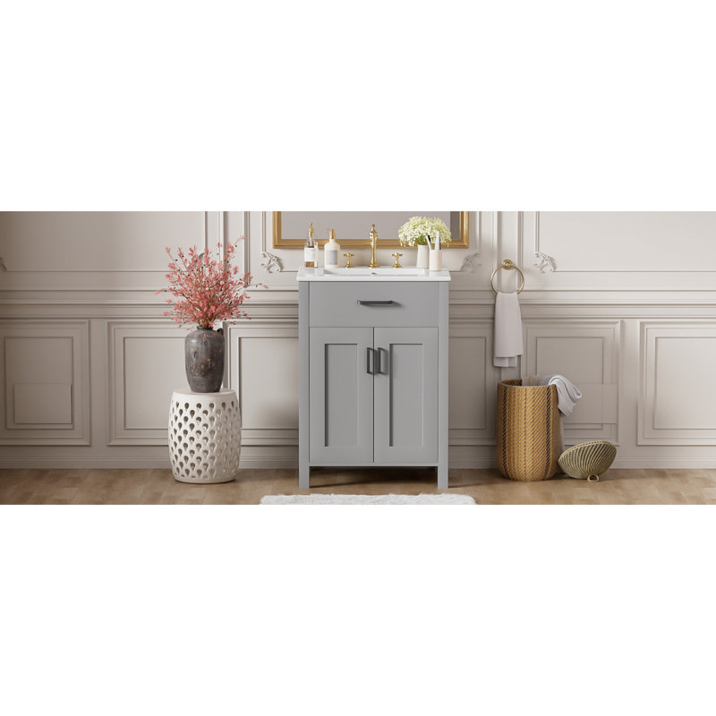 Space-saving Vanity Solid Wood Modern Compact Bathroom