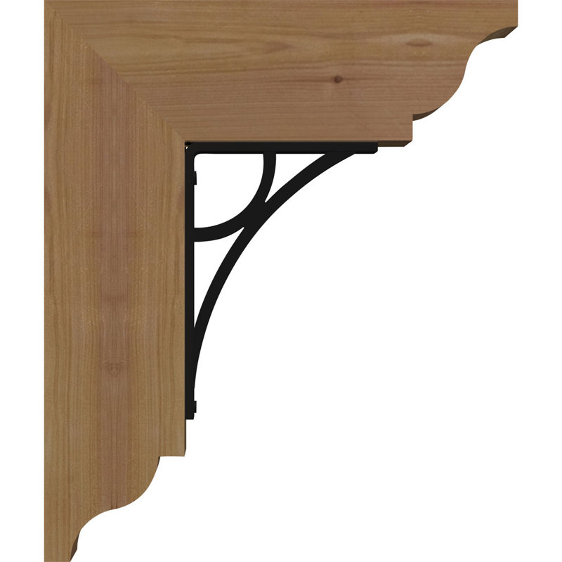 Triple support de fer Galveston, H 16 po x P 13 1/2 po, Cèdre rouge de l'Ouest l 3 1/2 po x T 4 po (lisse