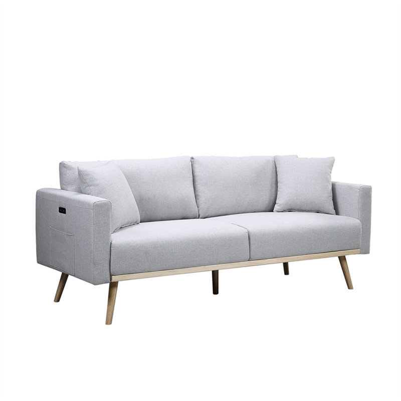 Canapé en lin 75 po Easton, Gris clair
