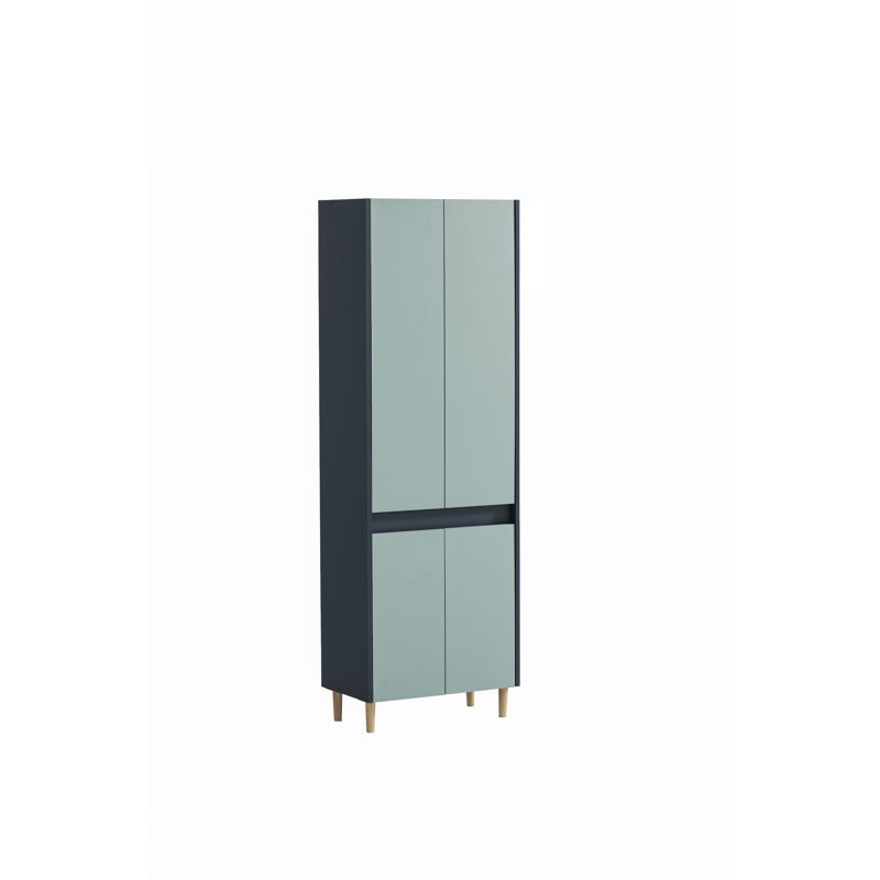 Bowery Freestanding Linen Cabinet, Night Blue/Pigeon Blue