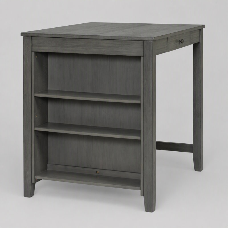 Ensemble de table de bar 3 pièces avec prise électrique, table basse industrielle avec 2 tabourets rembourrés