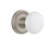 Odin White Porcelain Interior Mortise Door Knob with Rope Rosette
