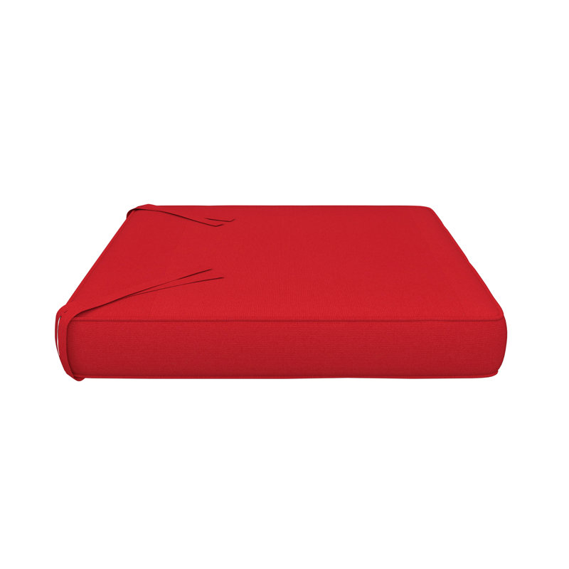 Sunbrella Indoor/Outdoor Dining Chair Cushion, 18" W x 18" D, Sunbrella® Jockey Red