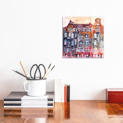 Apartment House In Poznan by Maja Wronska - Wrapped Canvas Painting