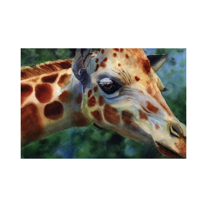 Giraffe Thoughts 1 Piece Painting on Canvas, 30.48 cm H x 45.72 cm W, Wrapped Canvas